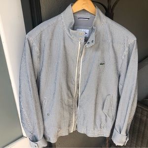 Lacoste seersucker bomber jacket. Full zipper. Size 52/L. New without tags.